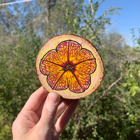 Veined Petunia Wooden Coaster