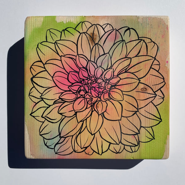 Garden Dahlia Decorative Block