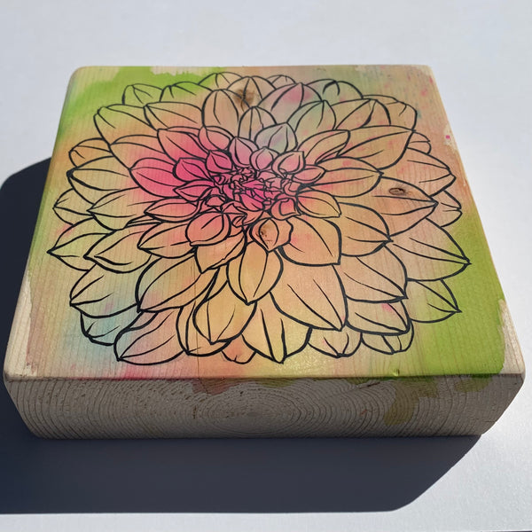 Garden Dahlia Decorative Block