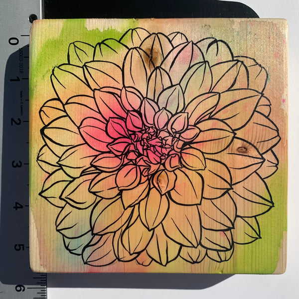 Garden Dahlia Decorative Block