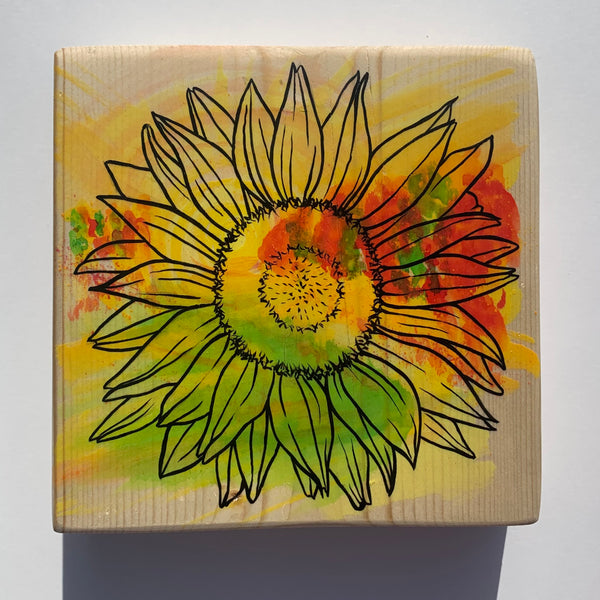 Fall Sunflower Decorative Block